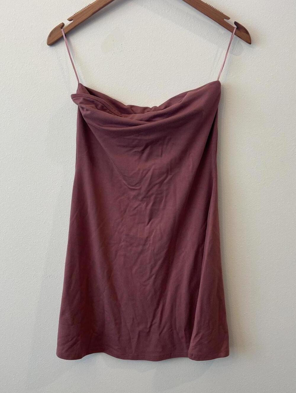 Skims Smooth Layers Strapless Mini Dress in Redwood Size XS